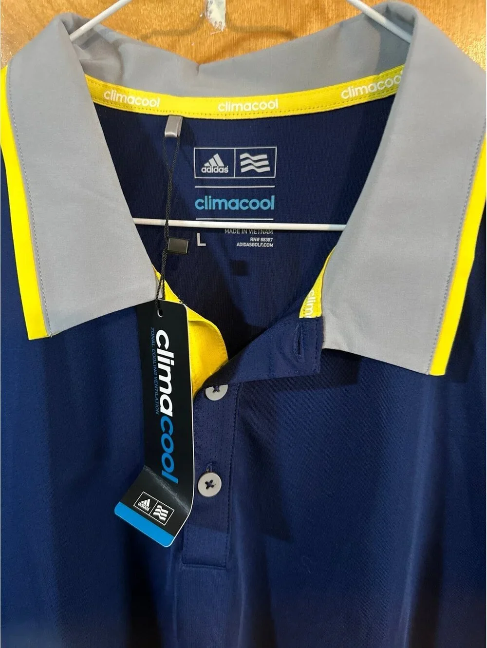 NEW Adidas Climacool Navy blue polo size large